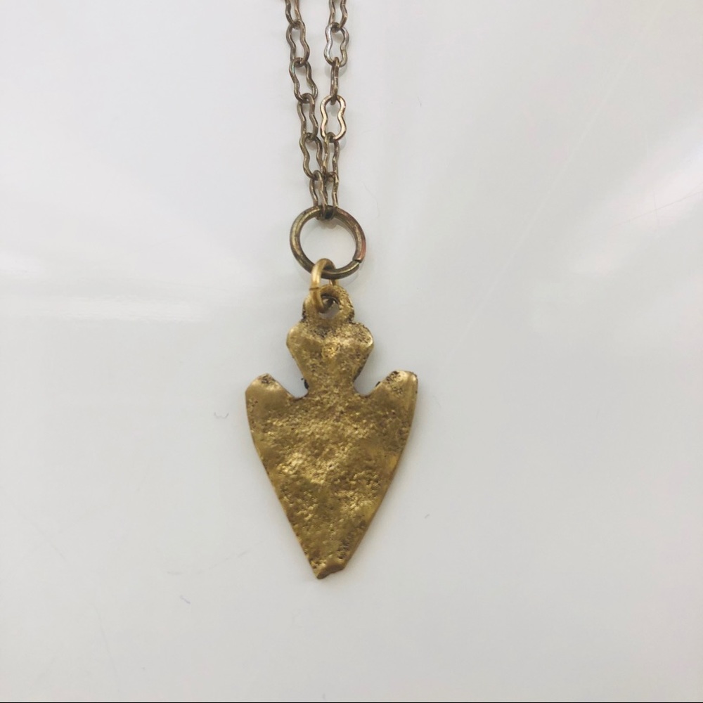 : : Boho ARROWHEAD Charm Necklace : :